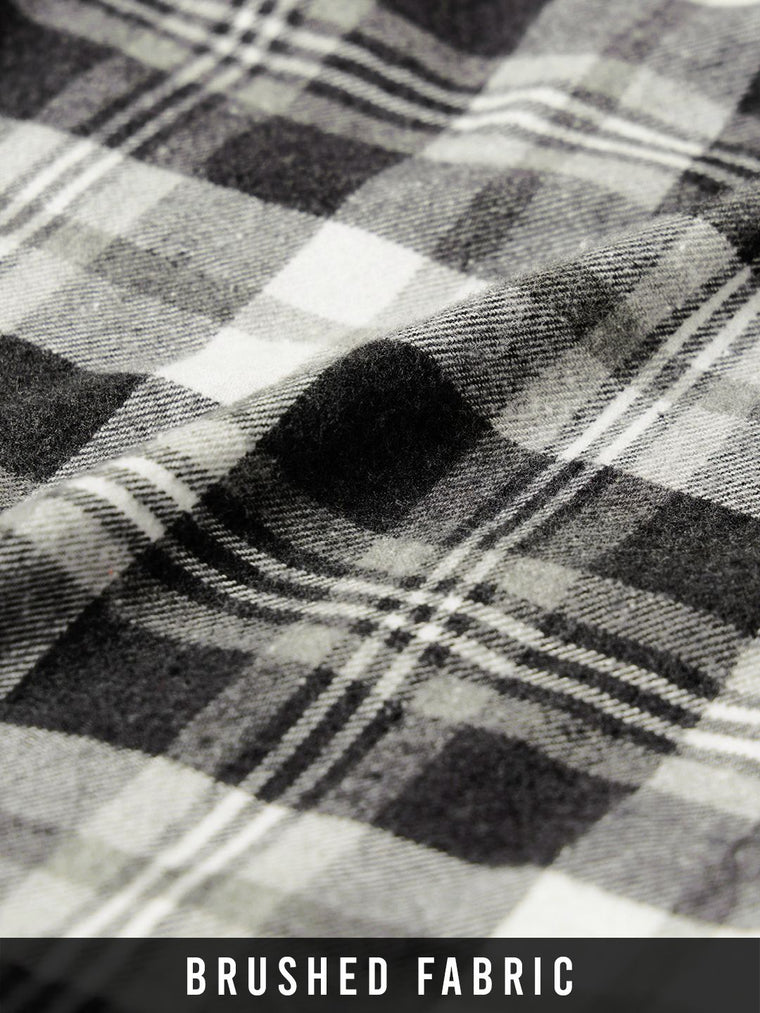 Plaid Shirt: Grey Grid Men Relaxed Shirts