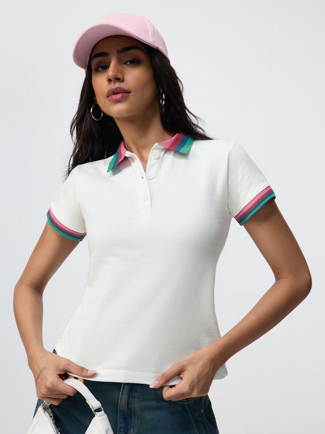 Solids: Bubbles Women Polo T-Shirts