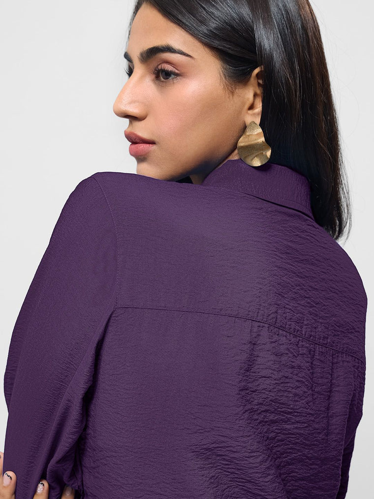Buckle Shirt: Berry Women Regular Shirts