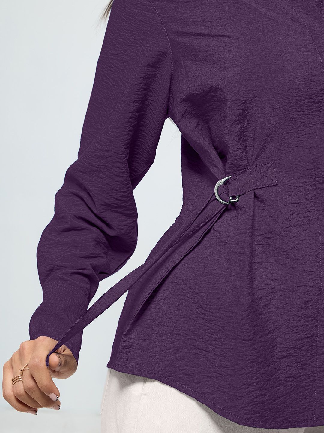 Buckle Shirt: Berry Women Regular Shirts
