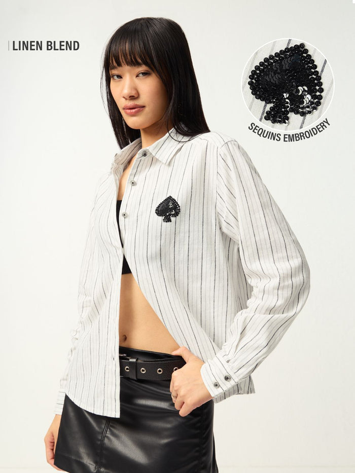 Cotton Linen Shirt: Spade Women Relaxed Shirts