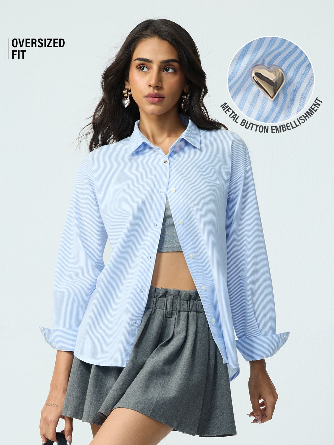 Stripe Shirt: Blueprint Women Oversized Shirts