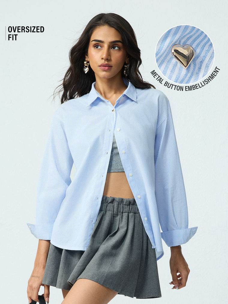 Stripe Shirt: Blueprint Women Oversized Shirts
