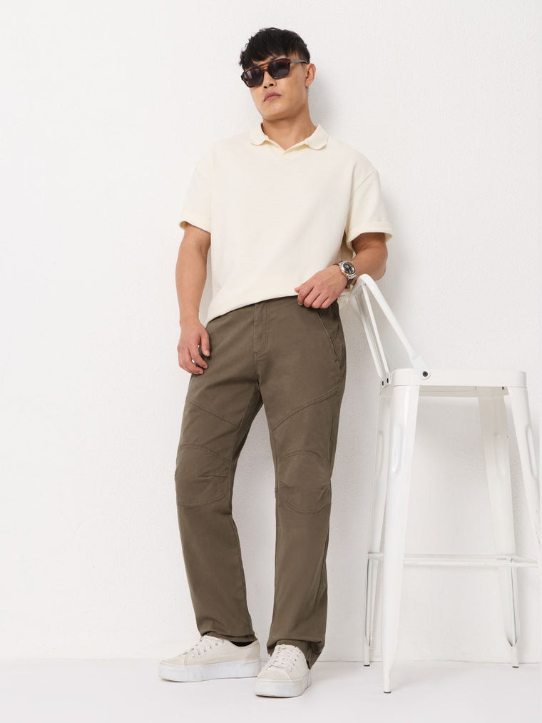 Aviator Pants: Dark Khaki Men Pants