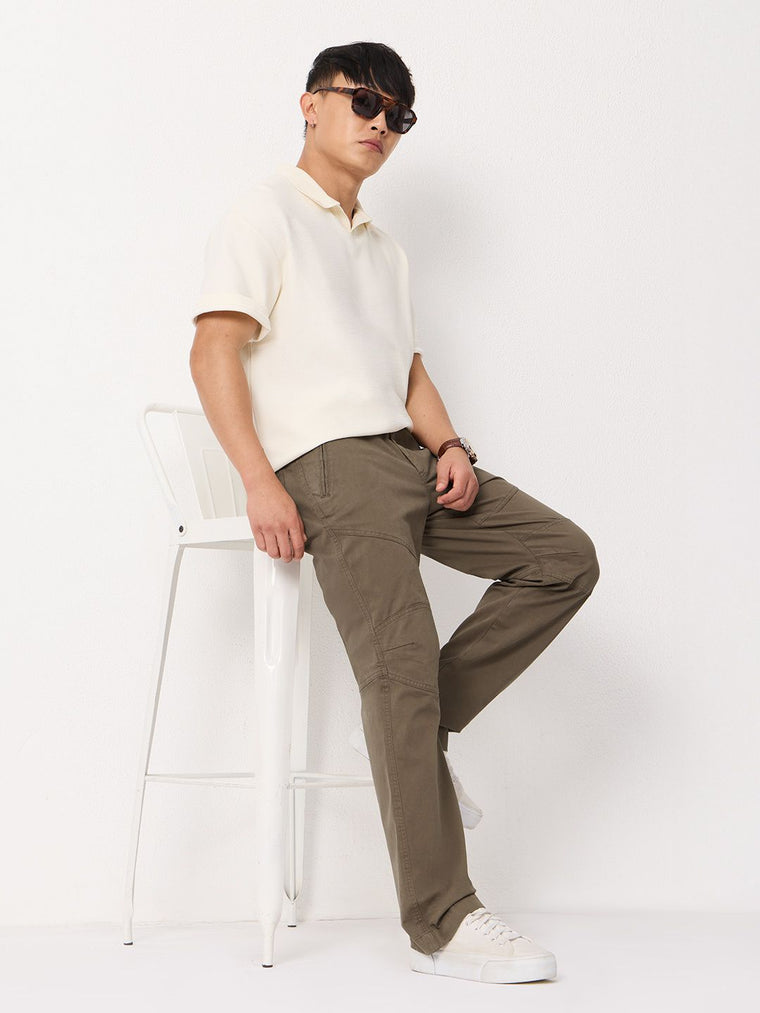 Aviator Pants: Dark Khaki Men Pants