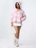Fur Hoodie: Purrfect Women Oversized Zipper Hoodies