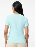 Regular Solids: Light Aqua Women Regular T-Shirts