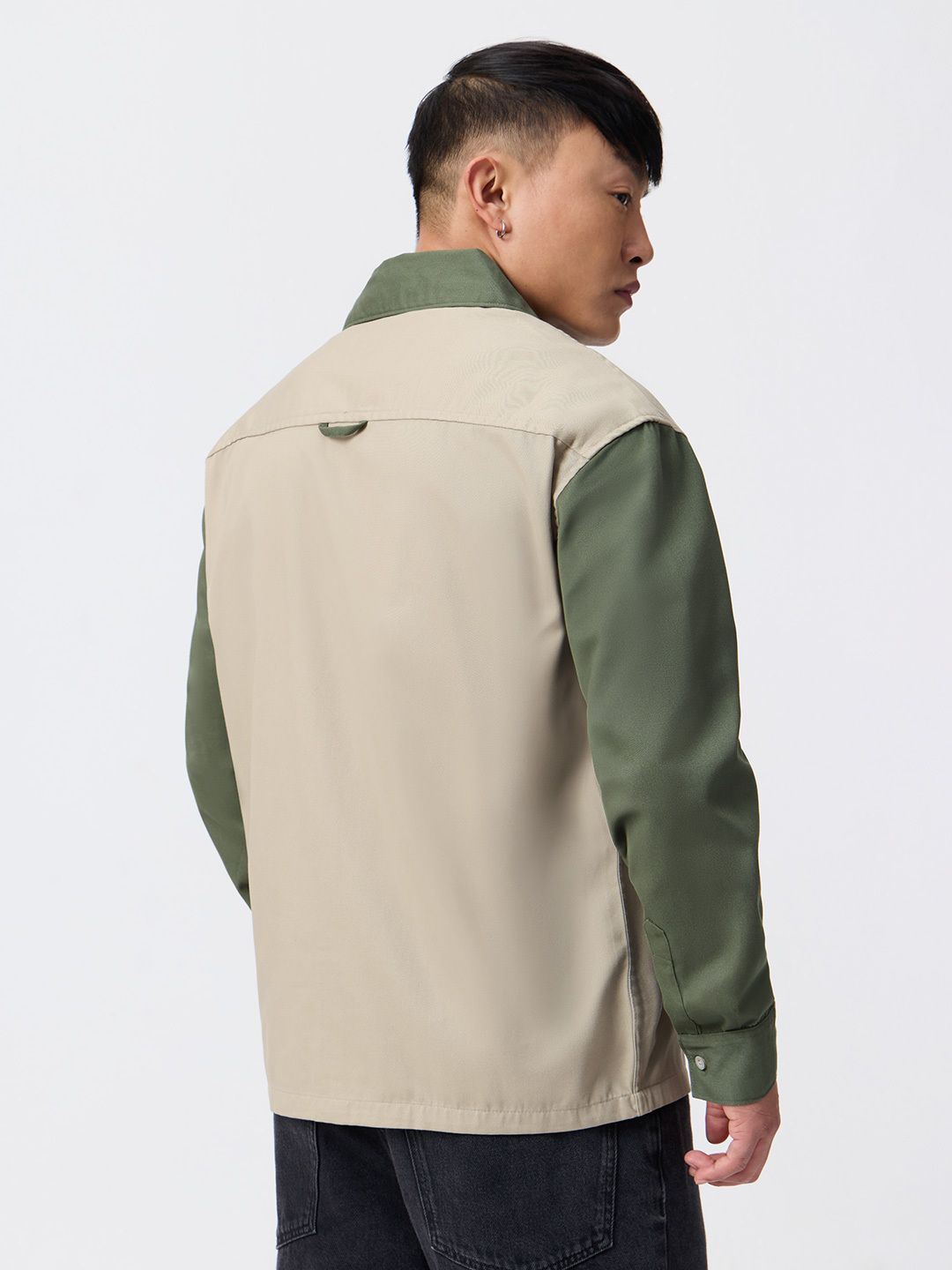 Colourblock Overshirt: Olive Overshirts