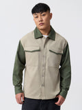 Colourblock Overshirt: Olive Overshirts