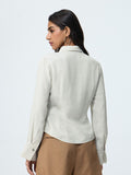 Textured Shirt: Vanilla Women Fitted Shirts