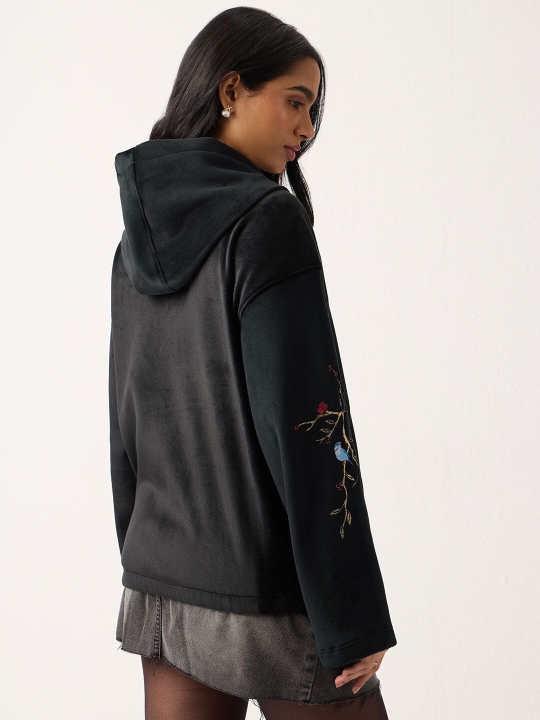 Zipper Hoodie: Velvet Vines Women Oversized Zipper Hoodies