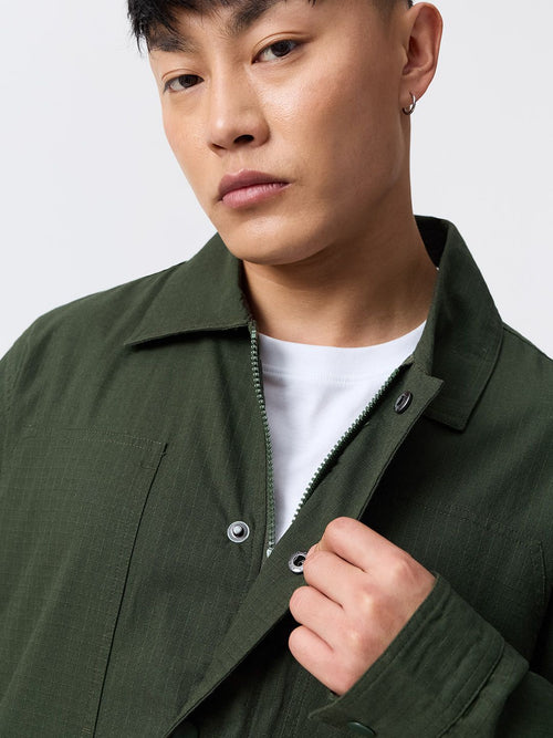 Utility Overshirt: Dark Basil Overshirts