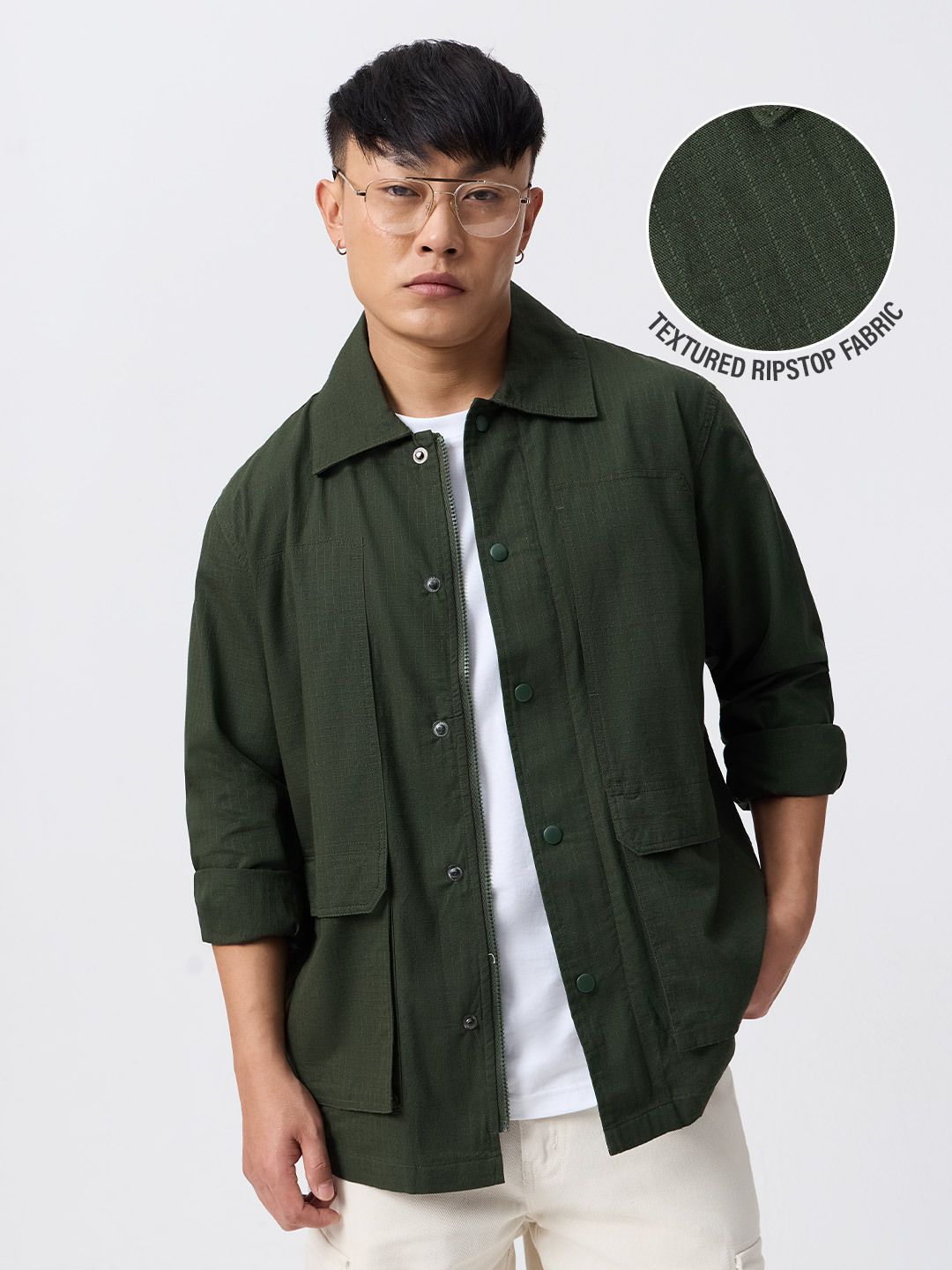 Utility Overshirt: Dark Basil Overshirts