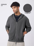 Textured Hoodie: Smoke Grey Men Oversized Hoodies