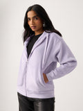 Zipper Hoodie: Velvet Mauve Women Oversized Zipper Hoodies