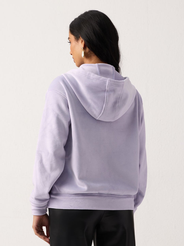 Zipper Hoodie: Velvet Mauve Women Oversized Zipper Hoodies