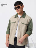 Colourblock Overshirt: Olive Overshirts
