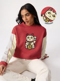 TSS Originals: Lucky Cat Women Oversized Sweatshirts