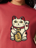 TSS Originals: Lucky Cat Women Oversized Sweatshirts