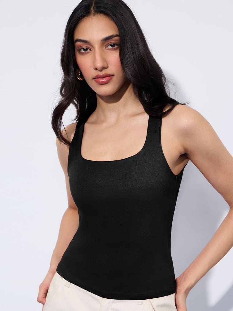 Essential Solids: Royal Black Women Knit Tops