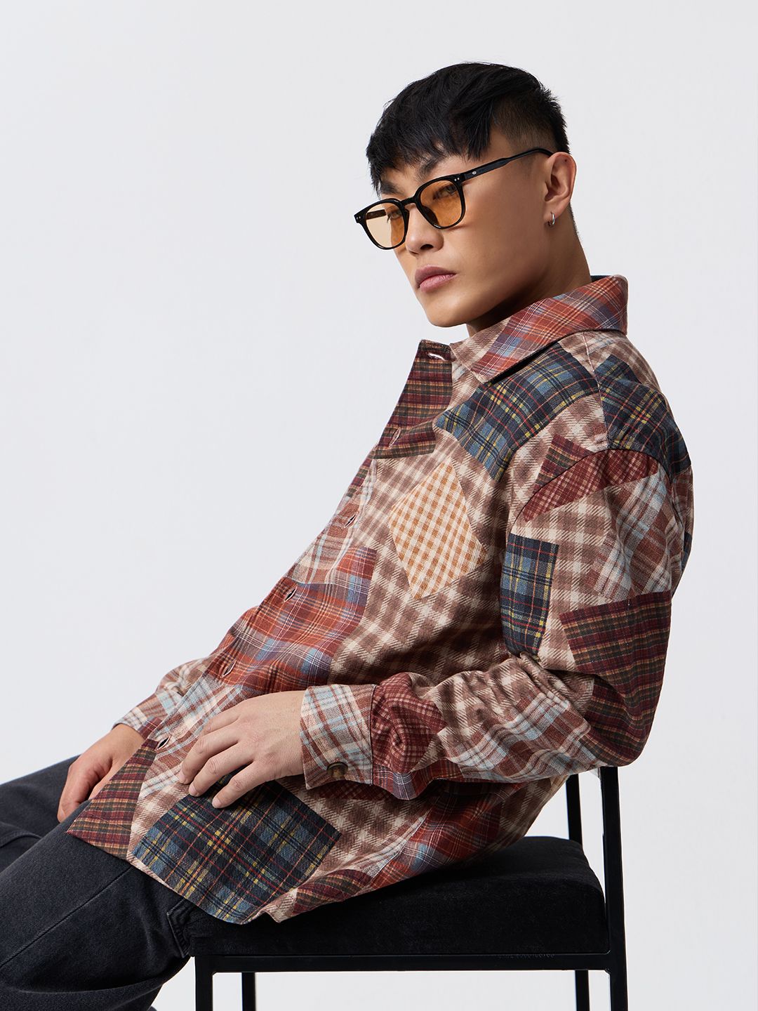 Plaid Overshirt: Patch Fusion Overshirts