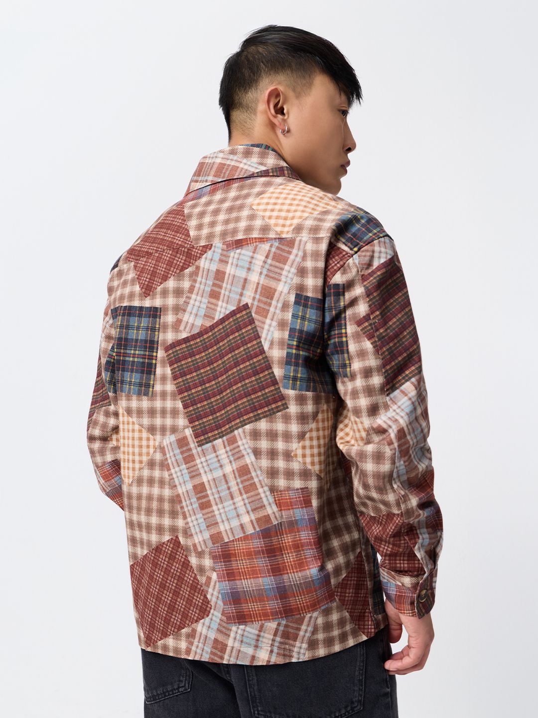 Plaid Overshirt: Patch Fusion Overshirts