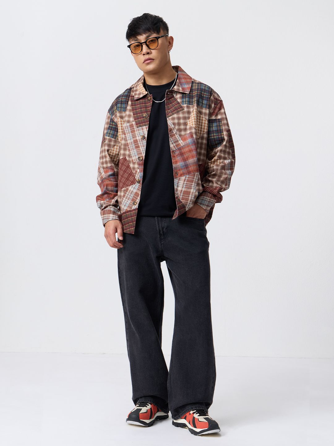 Plaid Overshirt: Patch Fusion Overshirts