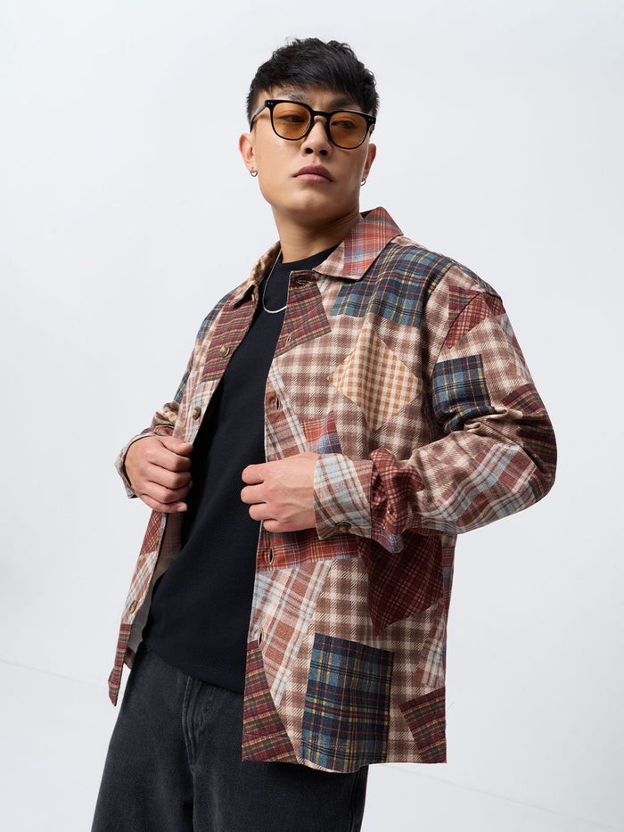Plaid Overshirt: Patch Fusion Overshirts