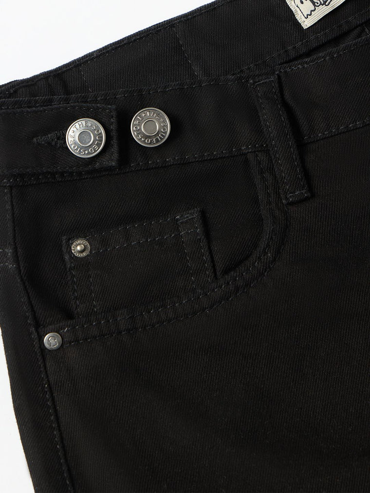 Barrel-Fit Denim: Phantom Black Women Barrel Denims