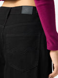 Barrel-Fit Denim: Phantom Black Women Barrel Denims