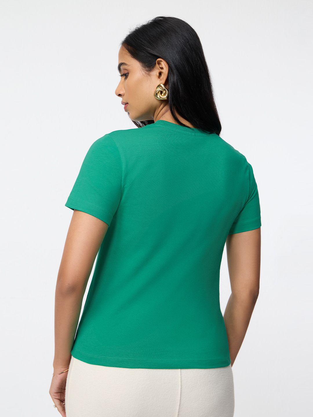 Regular Solids: Emerald Women Regular T-Shirts