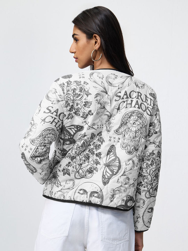 Reversible Jacket: Sacred Chaos Women Puffer Jackets