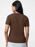 Regular Solids: Cocoa Women Regular T-Shirts