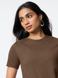 Regular Solids: Cocoa Women Regular T-Shirts