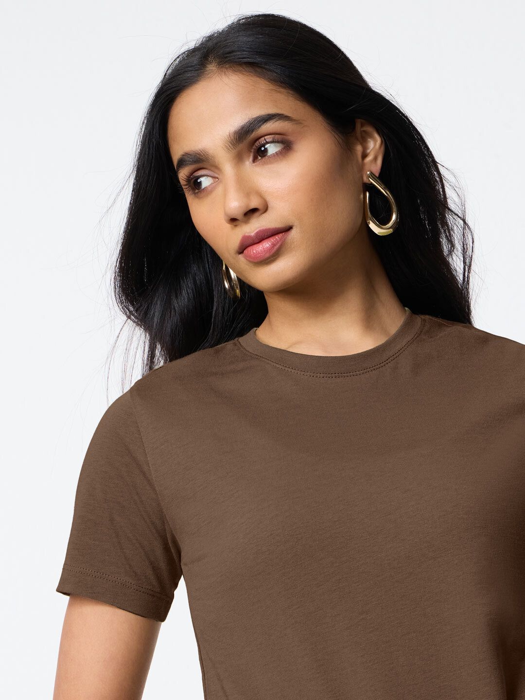Regular Solids: Cocoa Women Regular T-Shirts