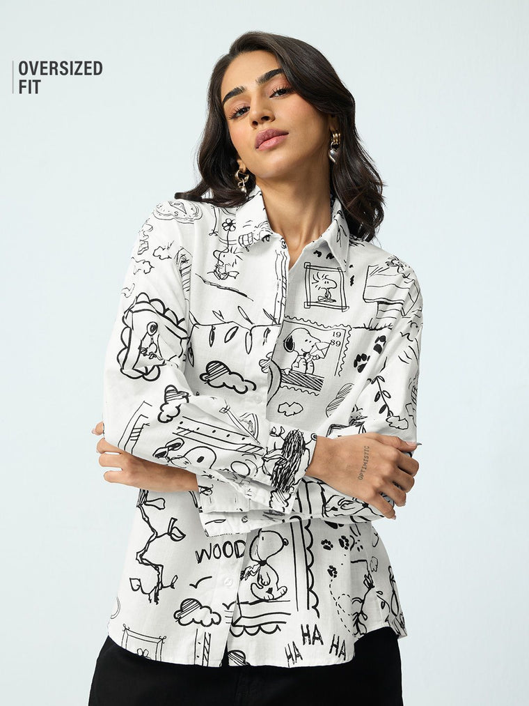 Peanuts: A Day In The Life Women Oversized Shirts