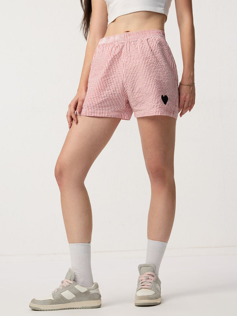 Seersucker Shorts: Amour Women Lounge Boxers