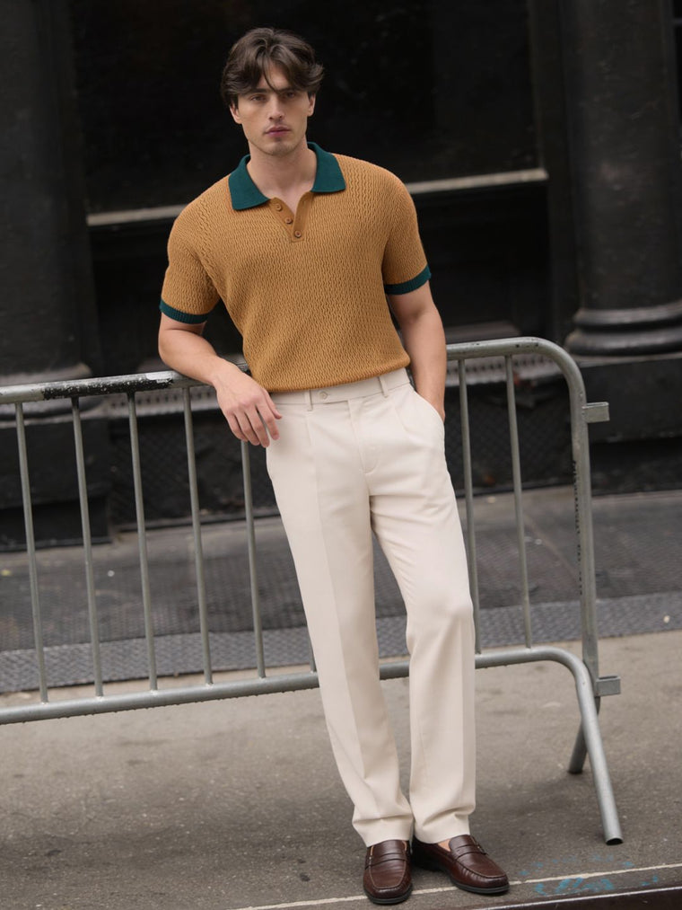 Textured Flat Knit: Hazel Textured Polos
