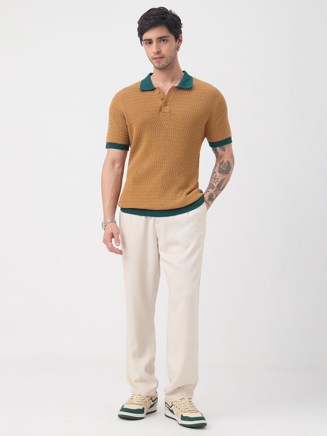 Textured Flat Knit: Hazel Textured Polos