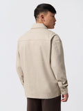 Solids: Ivory Cream Men Shackets