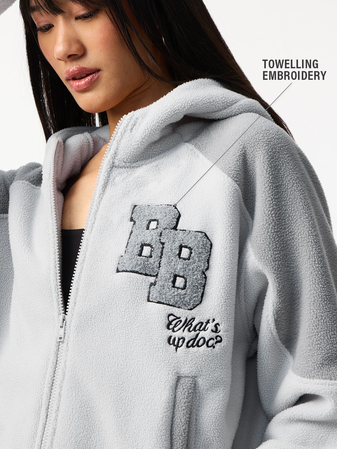 Looney Tunes: Bunny Ears Women Oversized Zipper Hoodies
