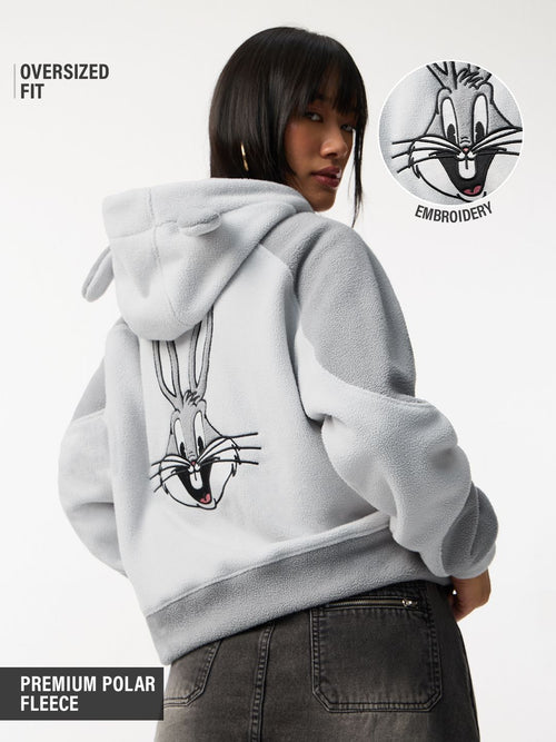 Looney Tunes: Bunny Ears Women Oversized Zipper Hoodies