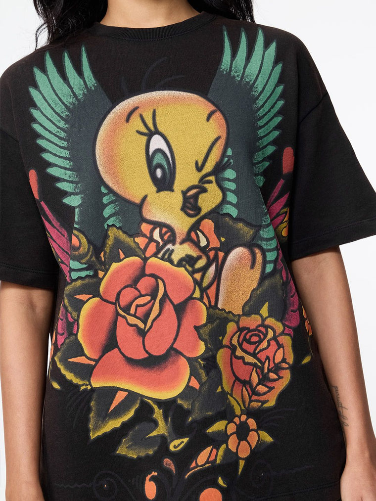 Tweety: Tattoo Women Oversized T-Shirts