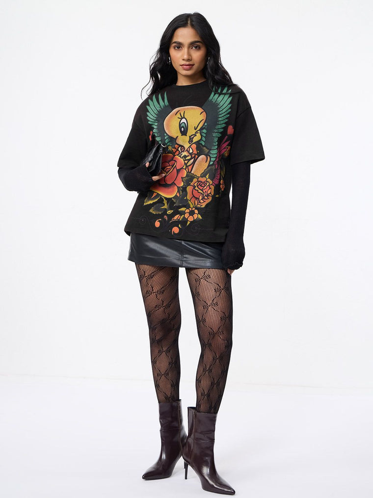 Tweety: Tattoo Women Oversized T-Shirts