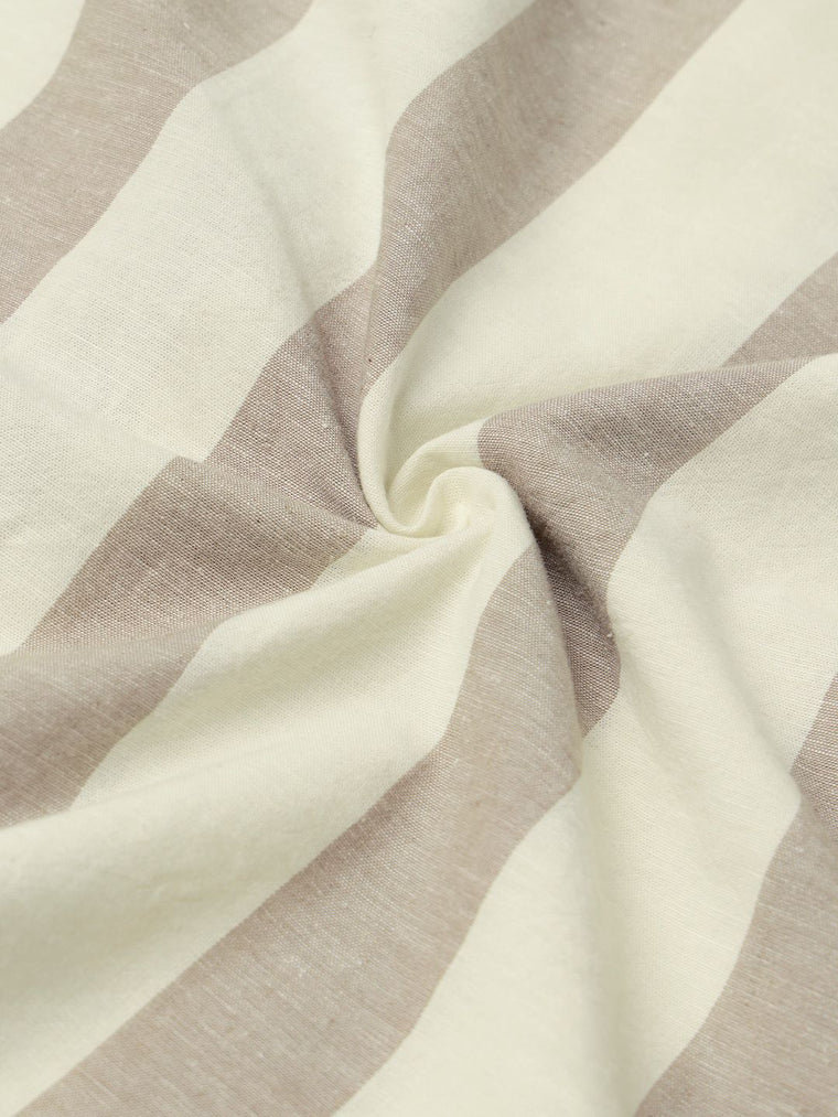 Cotton Linen Hooded Shirt: Nougat Cotton Linen Shirts
