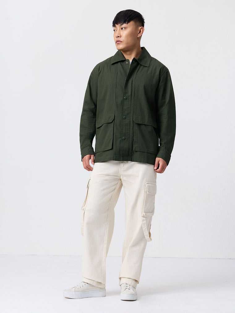 Utility Overshirt: Dark Basil Overshirts