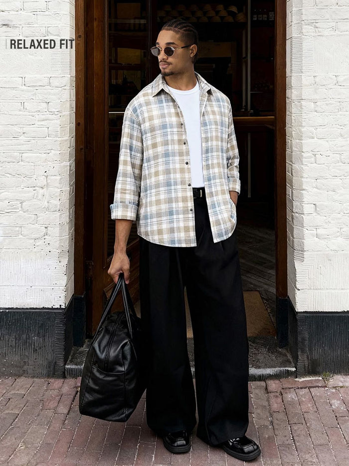Plaid Shirt: Butternut Men Relaxed Shirts