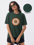 Textured Tshirt: Vintage Compass Women Oversized T-Shirts