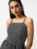 Corset Stripe Dress: Noir Women Fashion Dresses