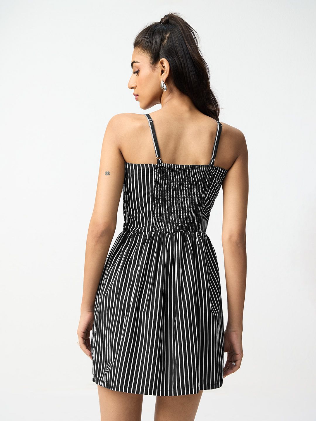 Corset Stripe Dress: Noir Women Fashion Dresses